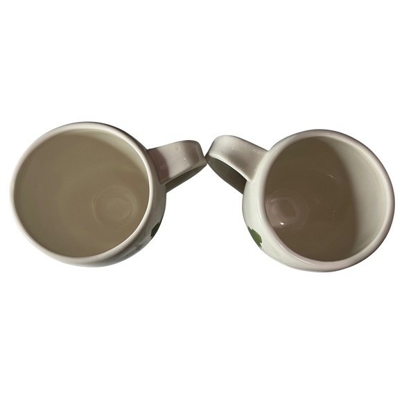 Anthropologie Set of 2 White Christmas Tree Mugs - Picture 4 of 4